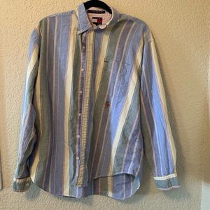 Fun Mixed Vertical Stripe Medium Button Down